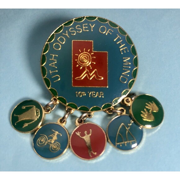 NM-OM , Odyssey of The Mind , Dreamcatcher -10 year pin with Native Symbols - Picture 1 of 2